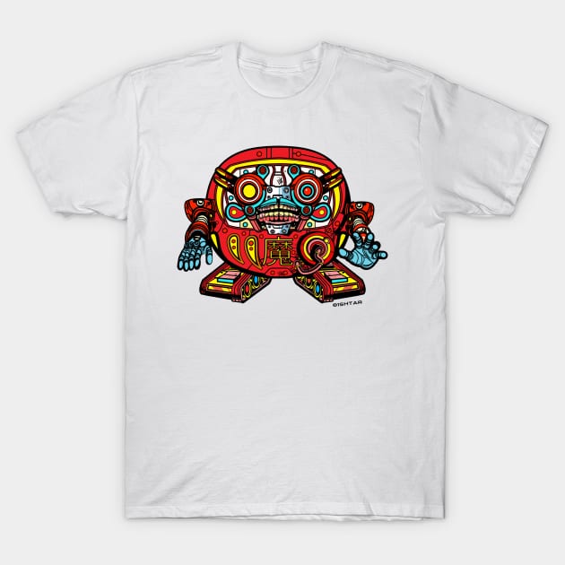 Mecha DARUMA - Raw T-Shirt by 1shtar